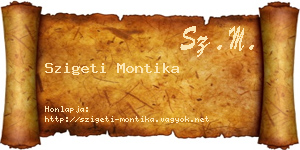 Szigeti Montika névjegykártya